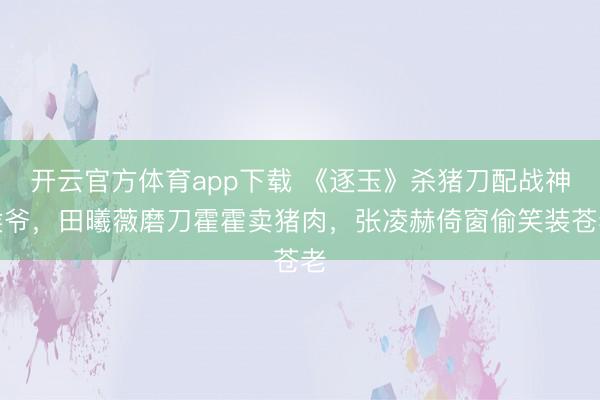 开云官方体育app下载 《逐玉》杀猪刀配战神侯爷，田曦薇磨刀霍霍卖猪肉，张凌赫倚窗偷笑装苍老