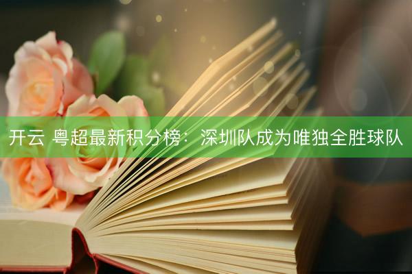 开云 粤超最新积分榜：深圳队成为唯独全胜球队