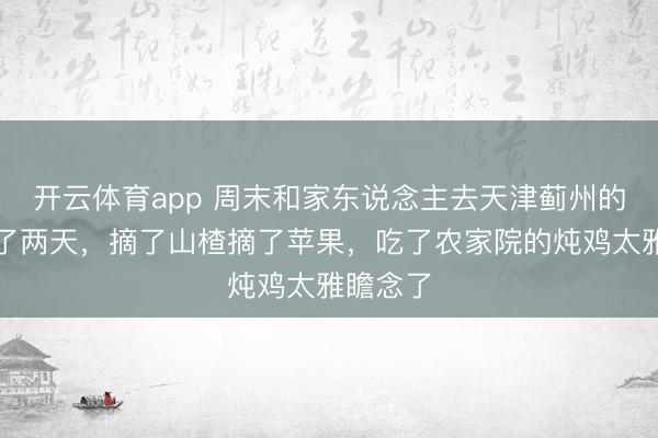 开云体育app 周末和家东说念主去天津蓟州的山里住了两天，摘了山楂摘了苹果，吃了农家院的炖鸡太雅瞻念了